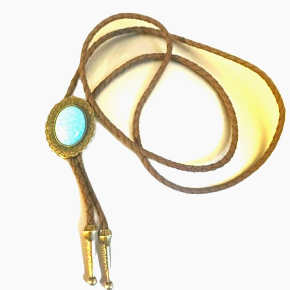 NWT Western Style Faux Turquoise Bronze Color, Bolo Tie, Necktie, Unisex